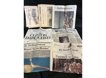 Newspapers From Past Events, Clinton Impeached, Farewell To Diana, Etc