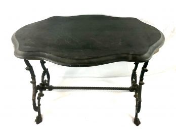 Iron Table With Slate Slab Top.