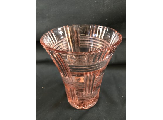 Pink Depression Glass Vase