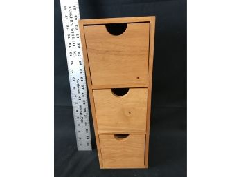 Small Wood Three Drawer Container