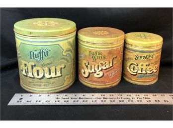 Set Of Three Vintage 1979 Canisters