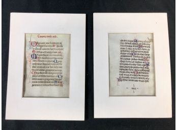 C 1470 Illuminated Manuscript Leaves -Book Of Hours