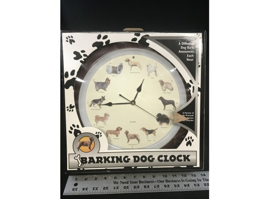 Barking Dog Clock, New In Box