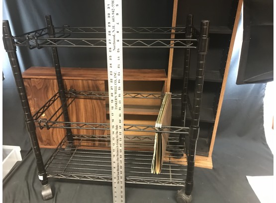 Rolling Metal Hanging File Rack, Storage Cabinet And Tall Shelf