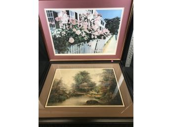 Two Large Prints: Limited Edition Christine Alesch, Antique French