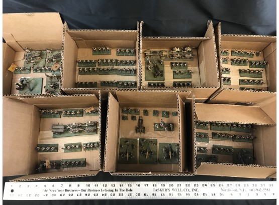 Lot 1 - Hand Painted Military Lead Soldiers, Cannons, Horses  - 7 Boxes