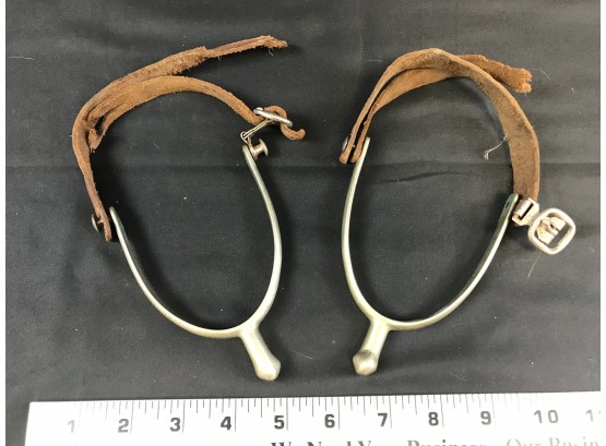 Metal Stirrups With Leather Straps