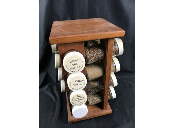 Spinning Wood Spice Rack