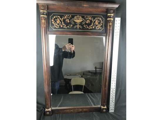 Hitchcock Mirror With Wood Frame, Made In Connecticut