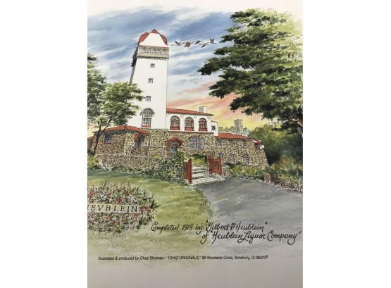 Print Of Heublein Tower In Simsbury, CT By Chaz Shulman 22” X 20”