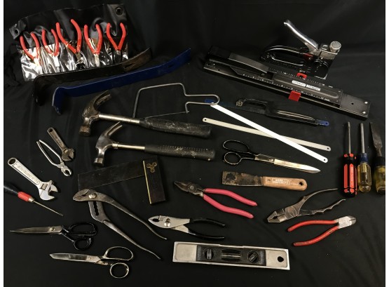 Large Lot Of Various Tools Including Hammers, Saws, Pliers, Stanley Bostitch Long Reach Stapler