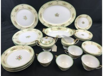 Meito China Hand Painted From Japan, Placesetting For Four