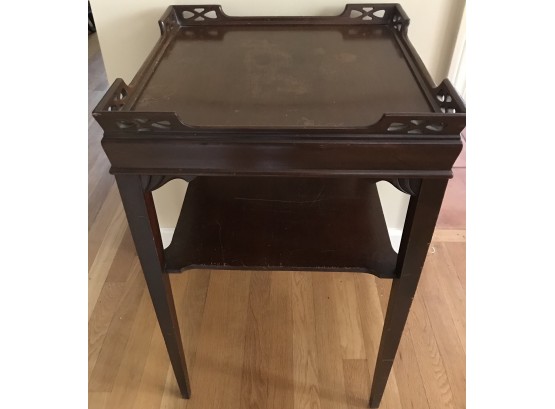 Vintage Square Table With Shelf