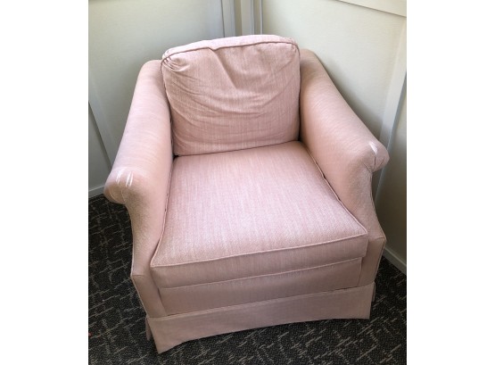 Pair Of Pink Upholstered Club Chairs