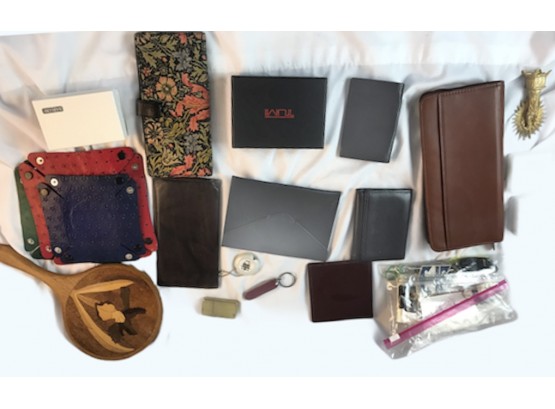 Assorted Items Including Men’s Wallets, Pocket Knives