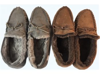 Two Pairs Of L.L. Bean Size 13 Slippers/moccasins