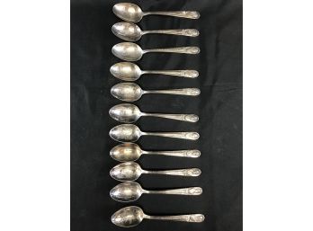 11 Rogers Silver Plated Presidential Spoons, Partial Set