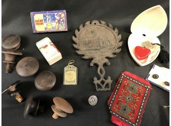 Lot Of Various Items, 1954 W. Hartford Connecticut Metal Trivet Pot Holder, Miscellaneous Items