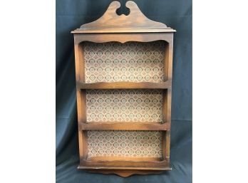 Three Tiered Small Wall Maple Colonial Knickknack Shelf, 24 Inches Tall By 12 Inches Wide