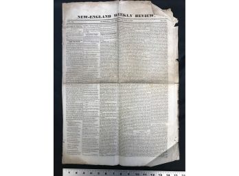 New England Weekly Review Newspaper, Hartford CT, August 2, 1830. 4 Pages.