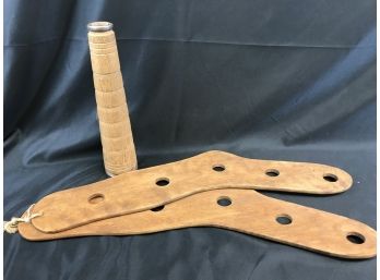 Pair Of Handmade Wood Stocking Stretchers, Wooden Spool Bobbin
