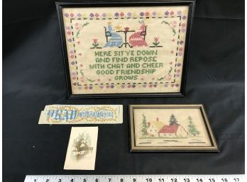Needlepoint Picture Lot
