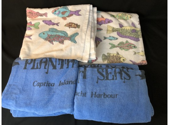 Four Beach Towels Including Captiva Island Florida