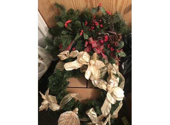 Assorted Christmas Decorations Lot I Wreaths