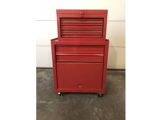 Red Tool Storage Box And Contents