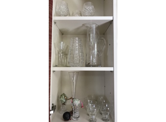 Assorted Crystal Glassware Including Stemware/pitcher