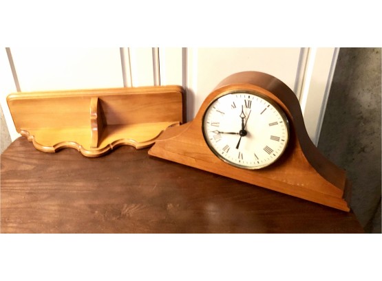 Wooden Wall Shelf/mantle Clock