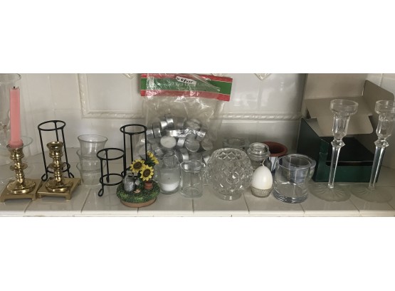 Assorted Candles And Candle Holders