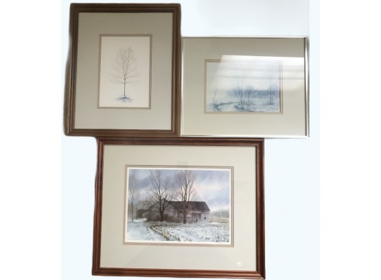 3 Pencil Signed Framed Prints By Grant Dolge