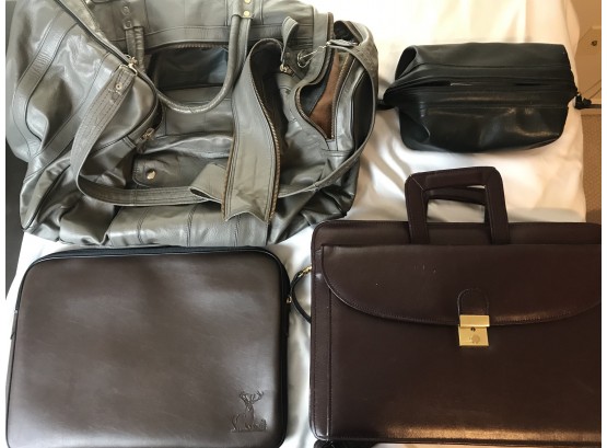 Assorted Mostly Leather Bags And Briefcases.