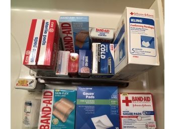 Assorted Band-Aids And Bandages Found In Master Bathroom