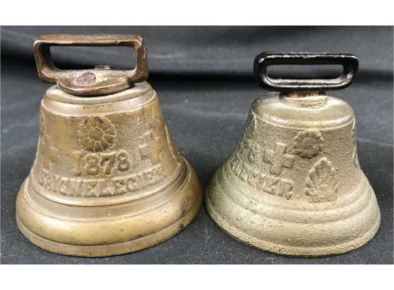Two 1878 Swiss Chiantel Fondeur Brass Bells
