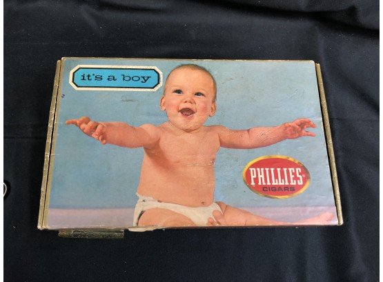 1957 Phillies 'it's A Boy' Cigar Box And Misc. Items