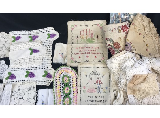 Assorted Crocheted, Needed, Needlework Items