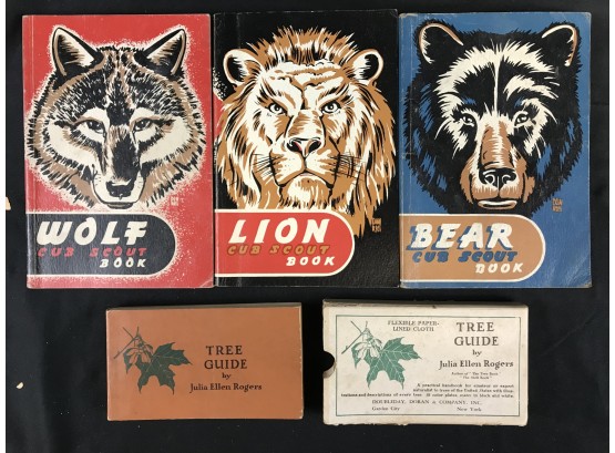 Vintage Cub Scouts Books Wolf, Bear, Lion, Mini Tree Guide Book