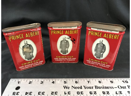 3 Prince Albert Pocket Tobacco Tins, Lot 2