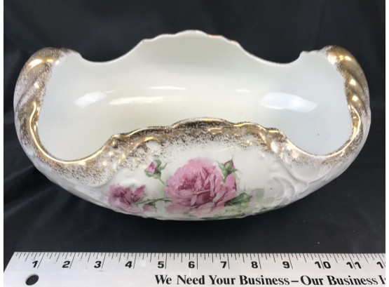 Victorian Flower Container, Hand-painted, Approximately 13 Inches Long By 9 Inches Wide And 5 Inches Tall