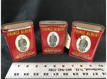 3 Prince Albert Pocket Tobacco Tins, Lot 1