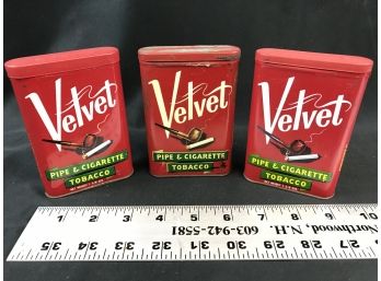 3 Velvet Pocket Tobacco Tins