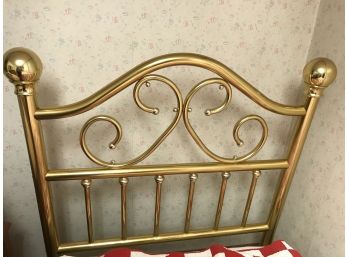 Modern Twin Size Brass Headboard And Frame.