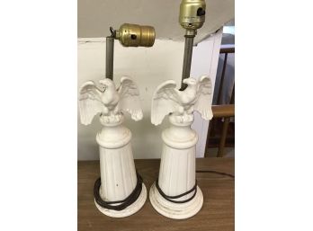Pair Of Eagle Lamps