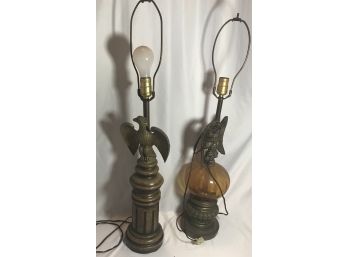 Two Eagle Lamps Not A Pair