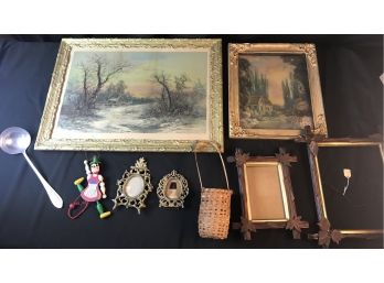 Assorted Antique Frames/framed Prints/other Decorative Items