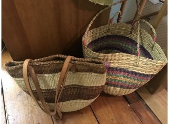 Two Woven Tote Bags