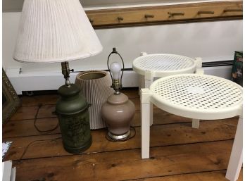 Three Lamps/4 Plastic Tables