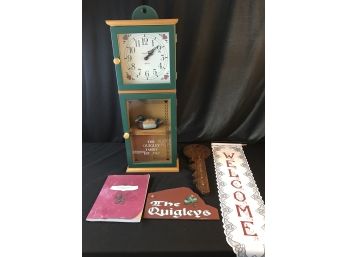 Sunset Time Quarts Clock/welcome Sign Etc.